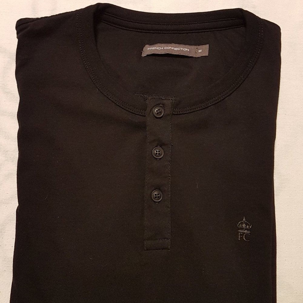 French Connection Long Sleeve Shirt Medium Navy